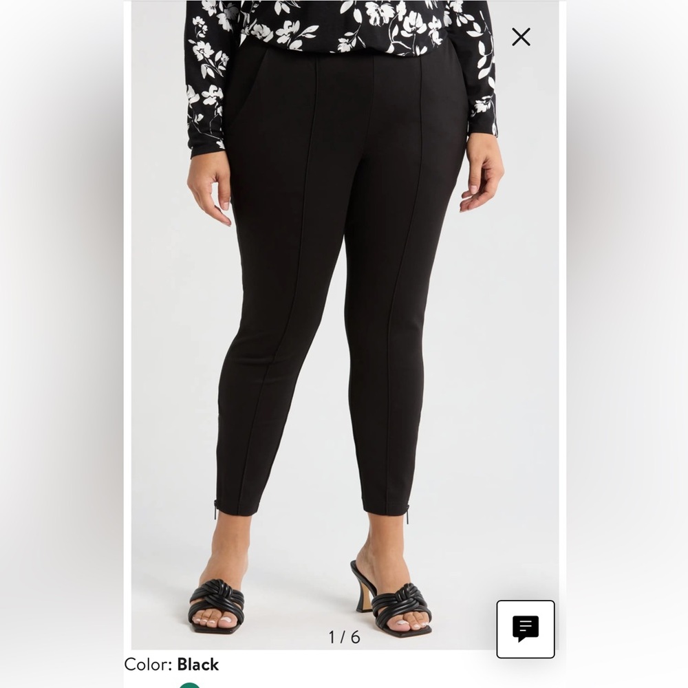 Universal Standard Moro Pintuck Ponte zipper ankle pants